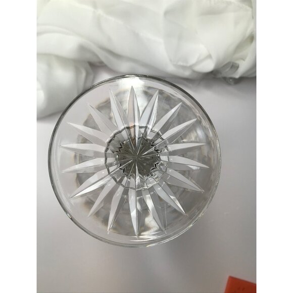 Vintage Crystal Cut/Etched Vase with Flowers & Leaves, sm. chip on foot as shown - Picture 9 of 10